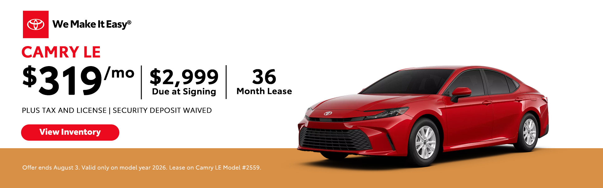 Attractive offers on a New Toyota Camry