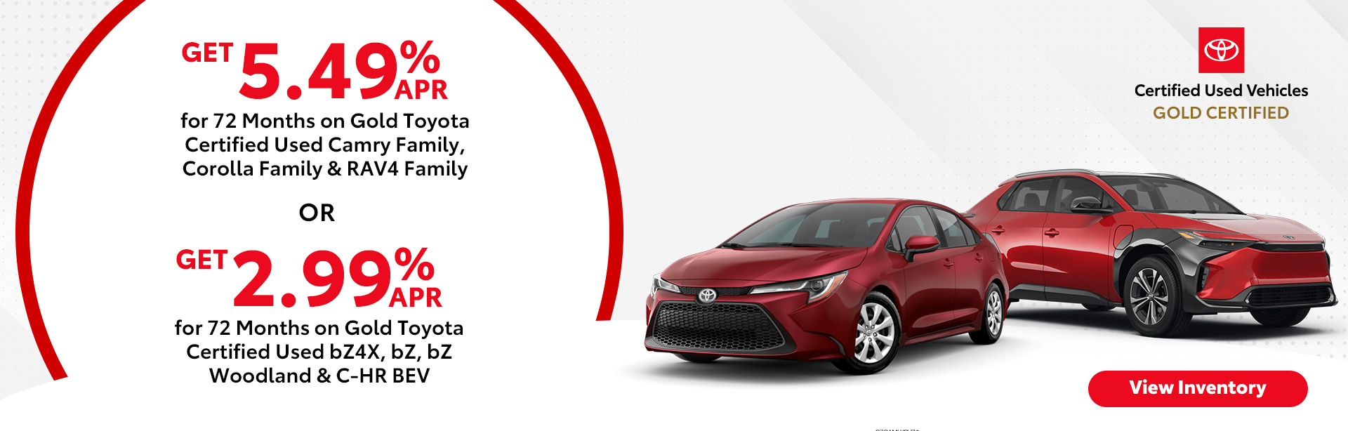 Amazing APRs on Select Toyota Certified Used Vehicles