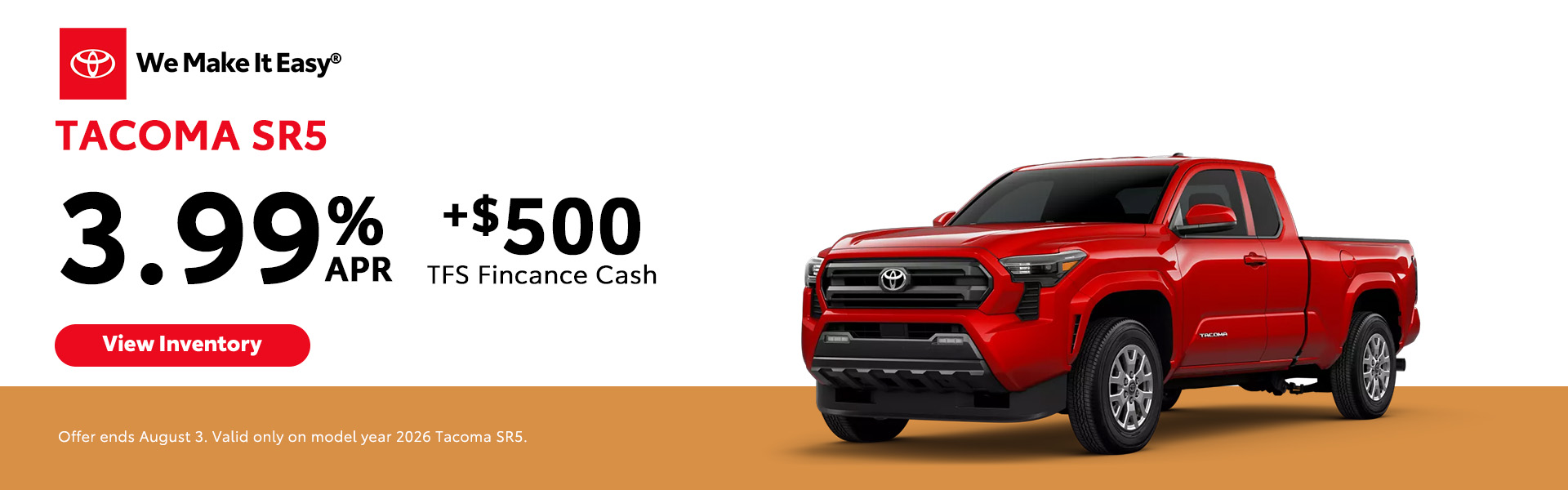 Attractive offers on a New Toyota Tacoma - Lease