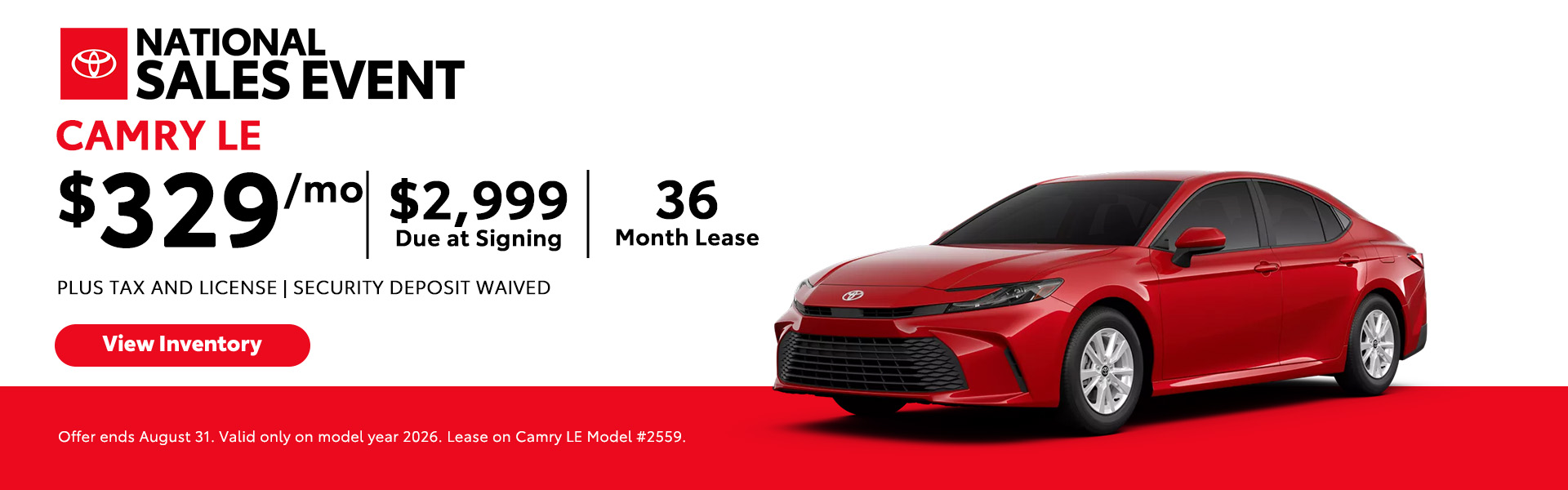 Attractive offers on a New Toyota Camry