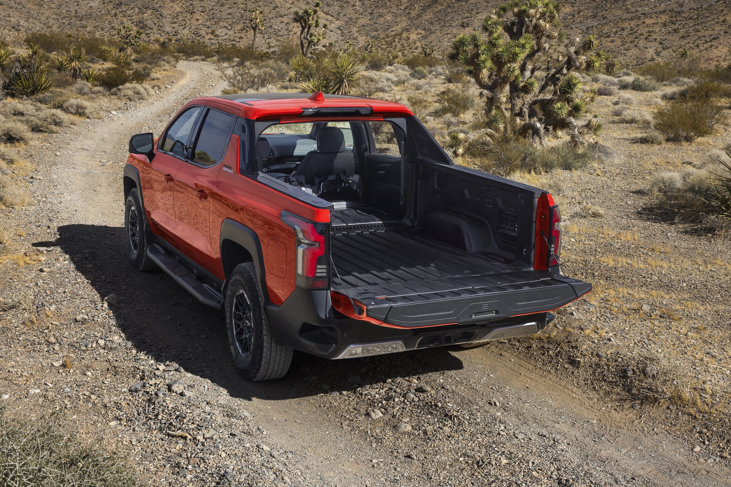 Silverado EV Trail Boss driving off-road
