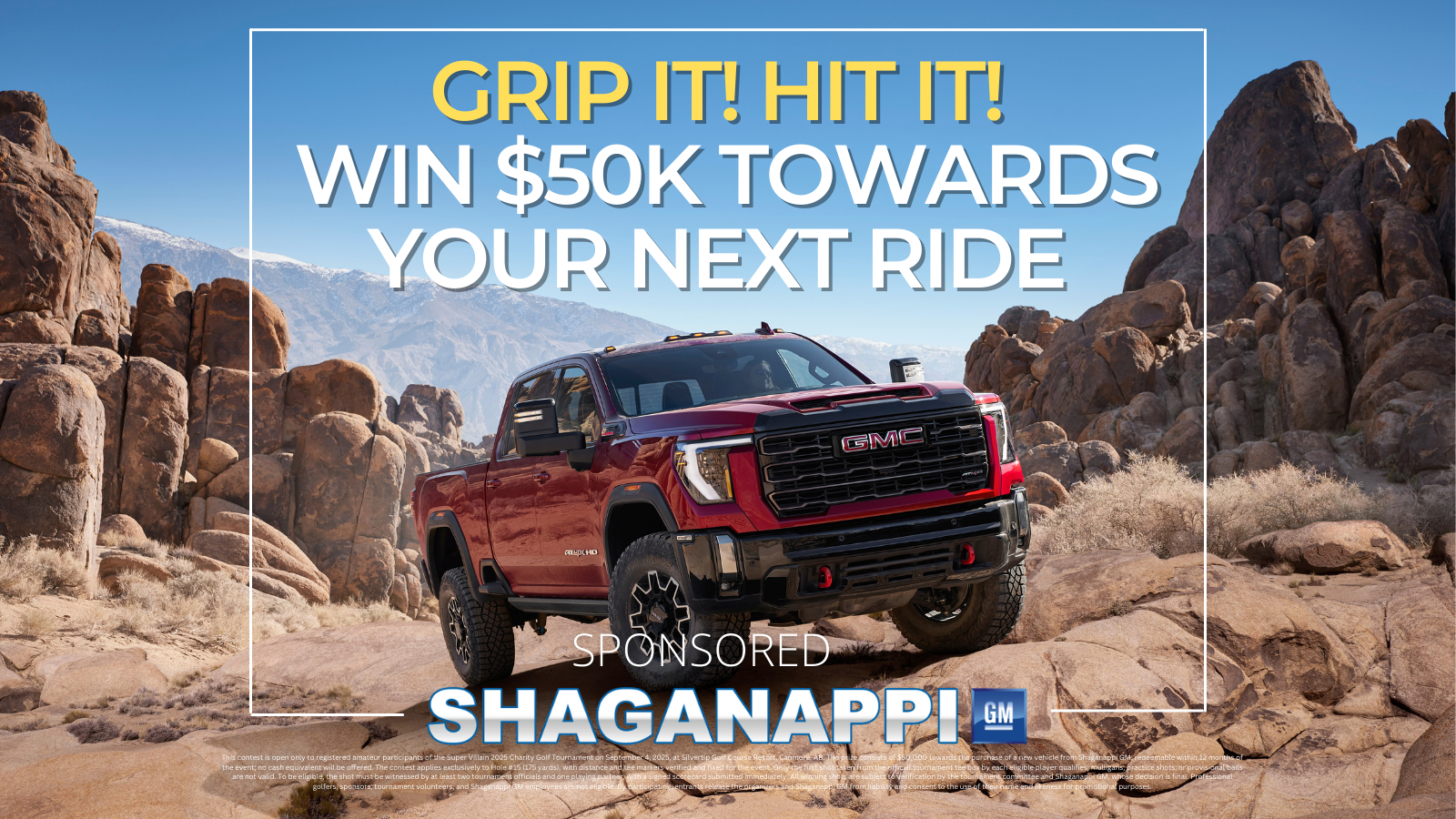 Vehicle display for golf sponsorship hole-in-one contest