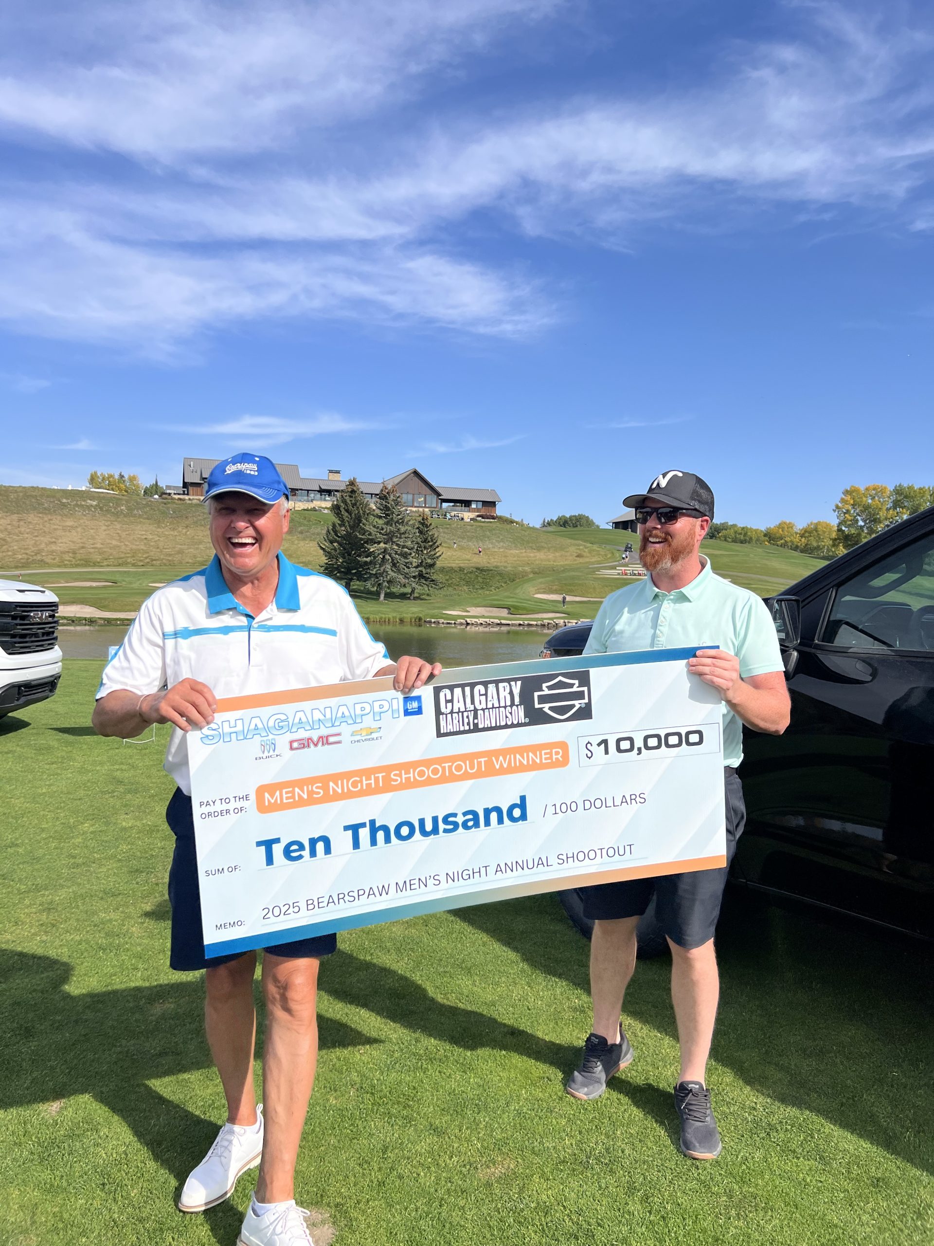 Shaganappi GM golf sponsorship signage at a Calgary tournament