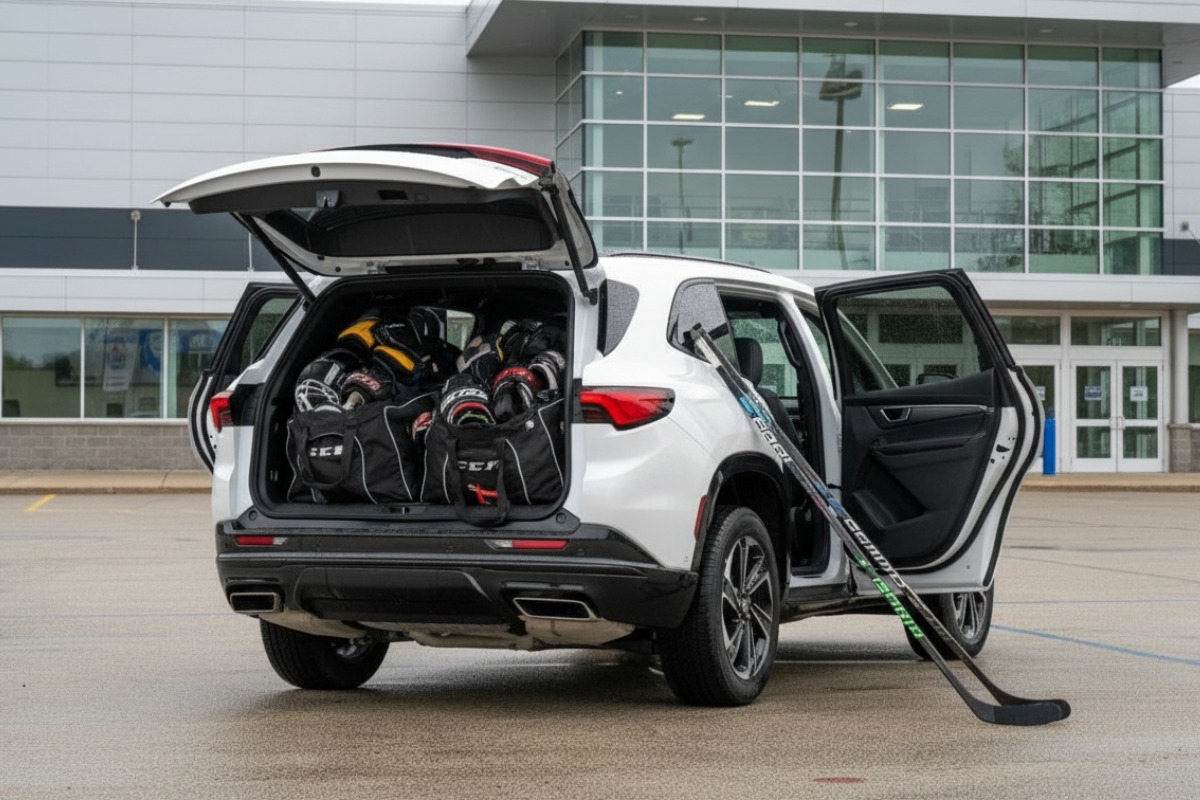 Enclave loaded with hockey gear for Calgary family