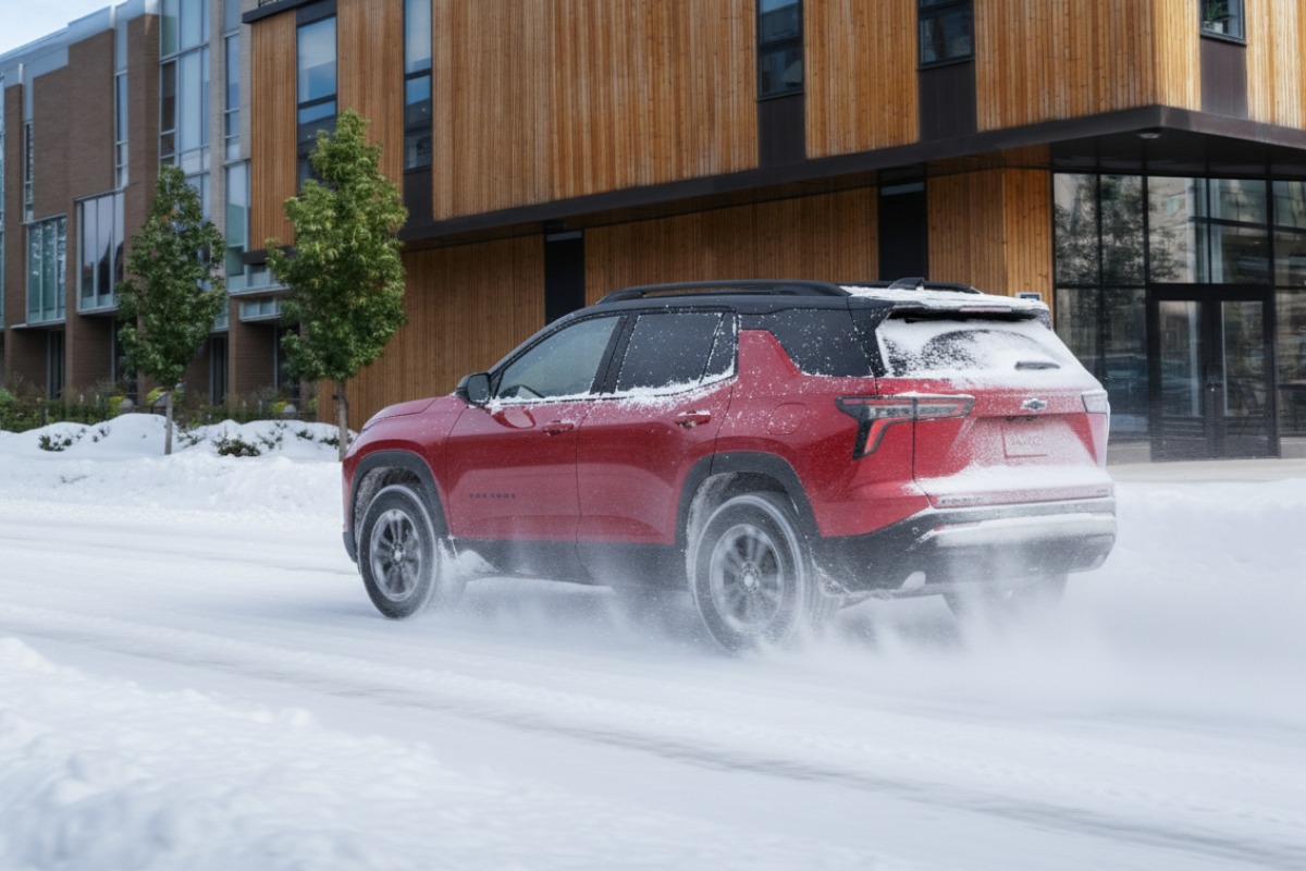 Chevrolet Equinox driving in Calgary winter conditions