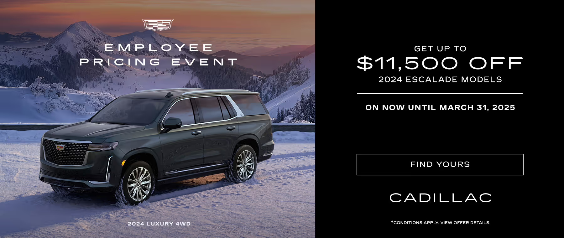 2024 Escalade Employee Pricing Banner