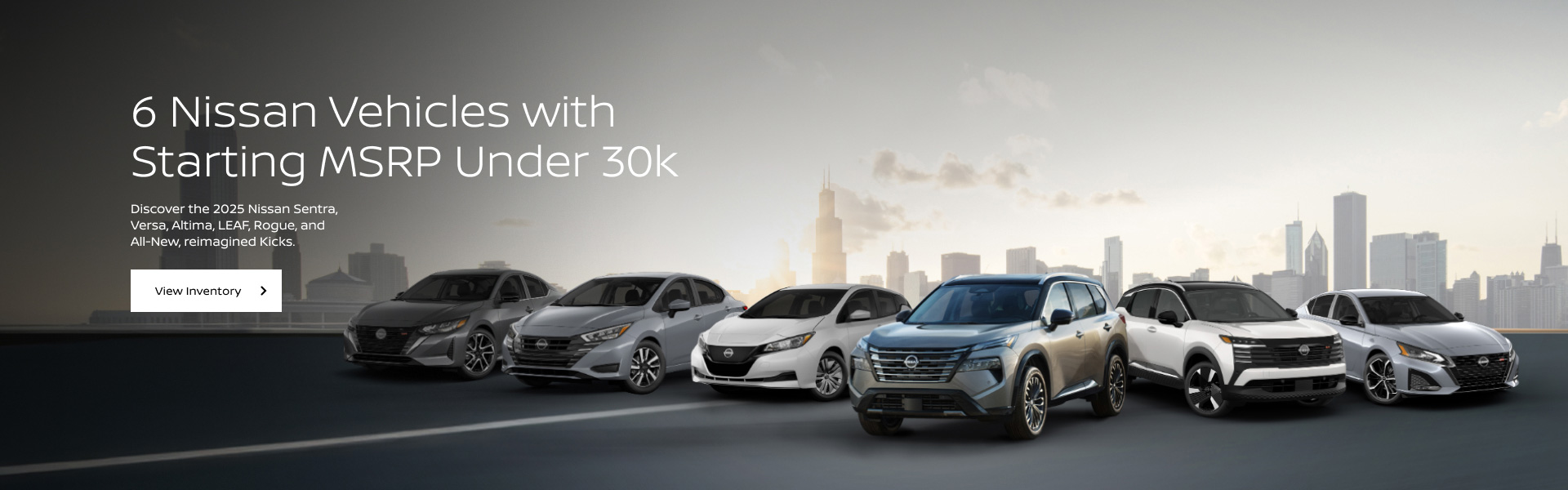 Six vehicles under $30K promo homepage banner