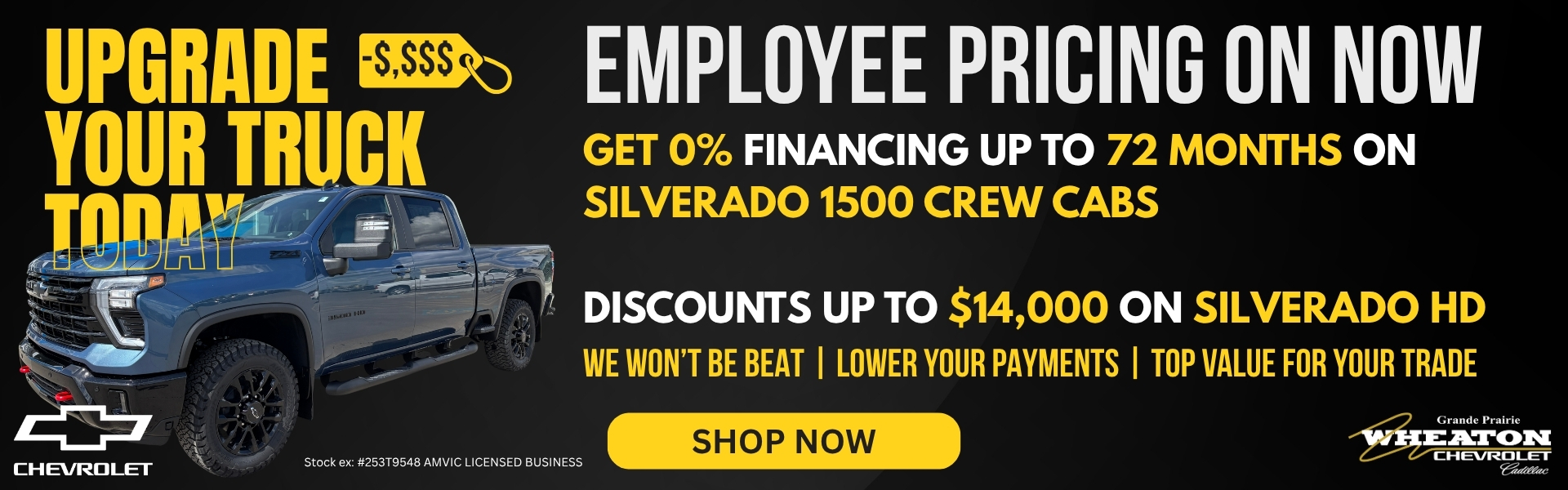 Employee Pricing on Chevrolet Trucks in Grande Prairie
