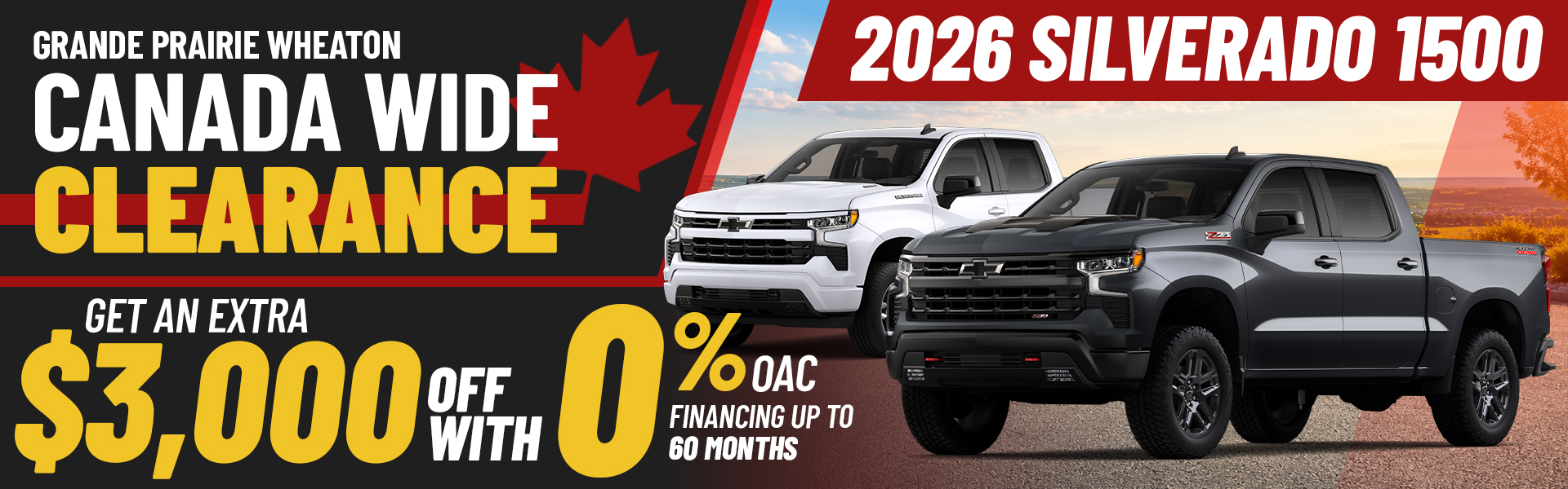 $3k Bonus on Silverado 1500 Grande Prairie Wheaton