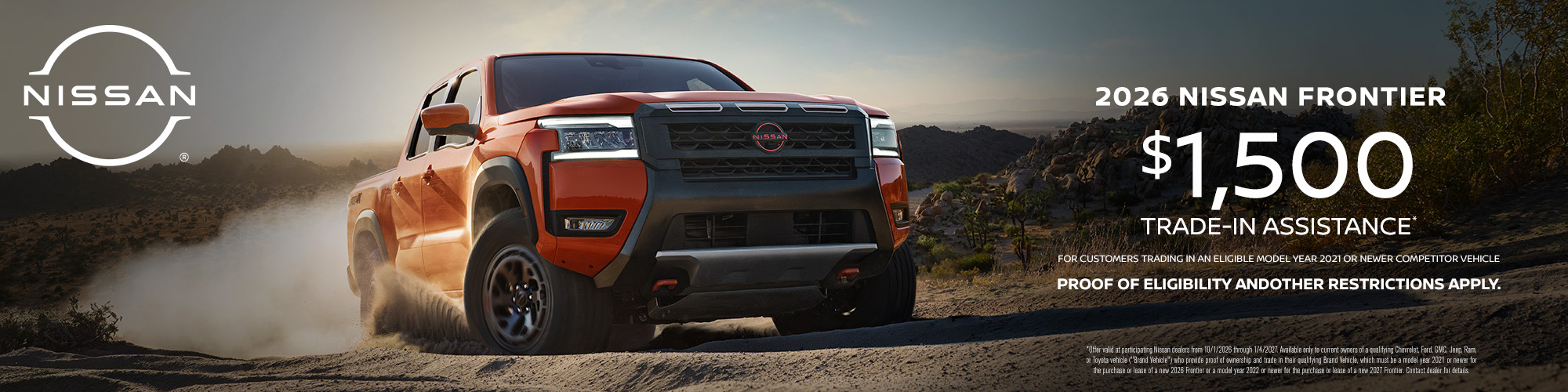 $1,500 Trade-In Assistance Available on New Nissan Frontier Models at Family Nissan in Inwood, NY