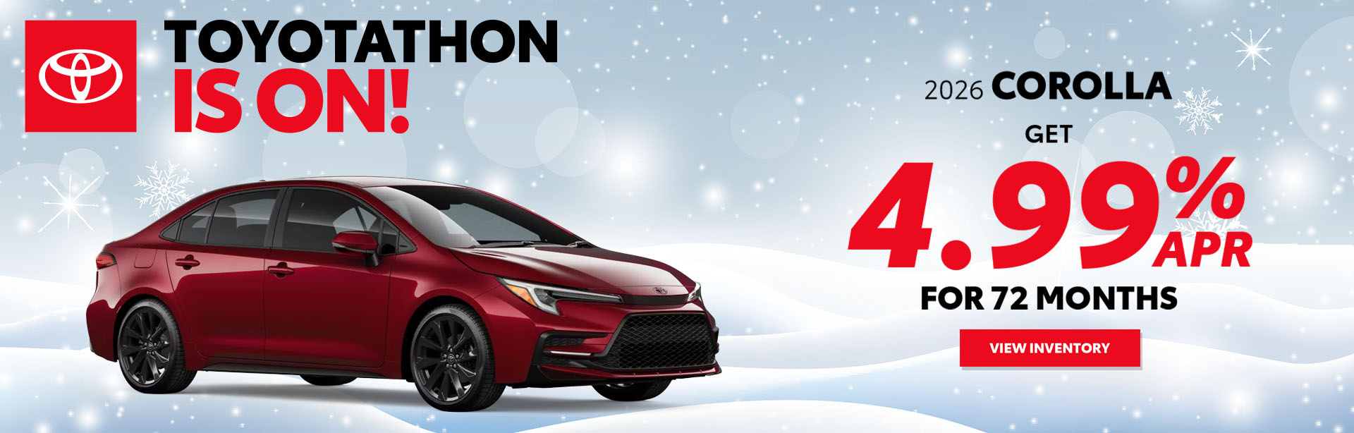 Amazing Deals on a 2026 Toyota Corolla.