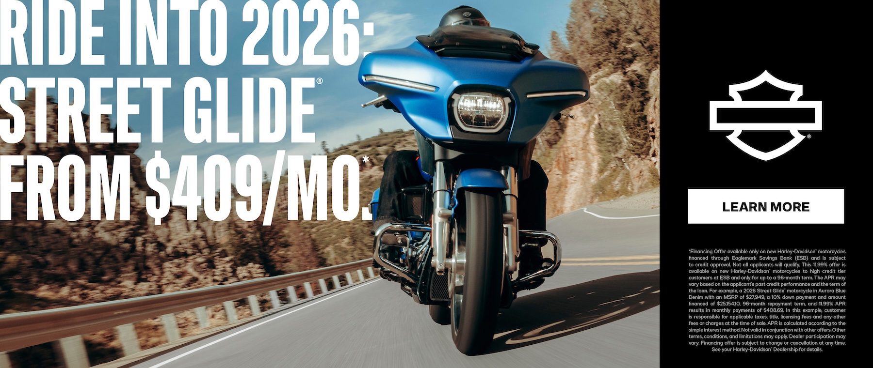 Ride into 2026 Street Glide from $409/mo
