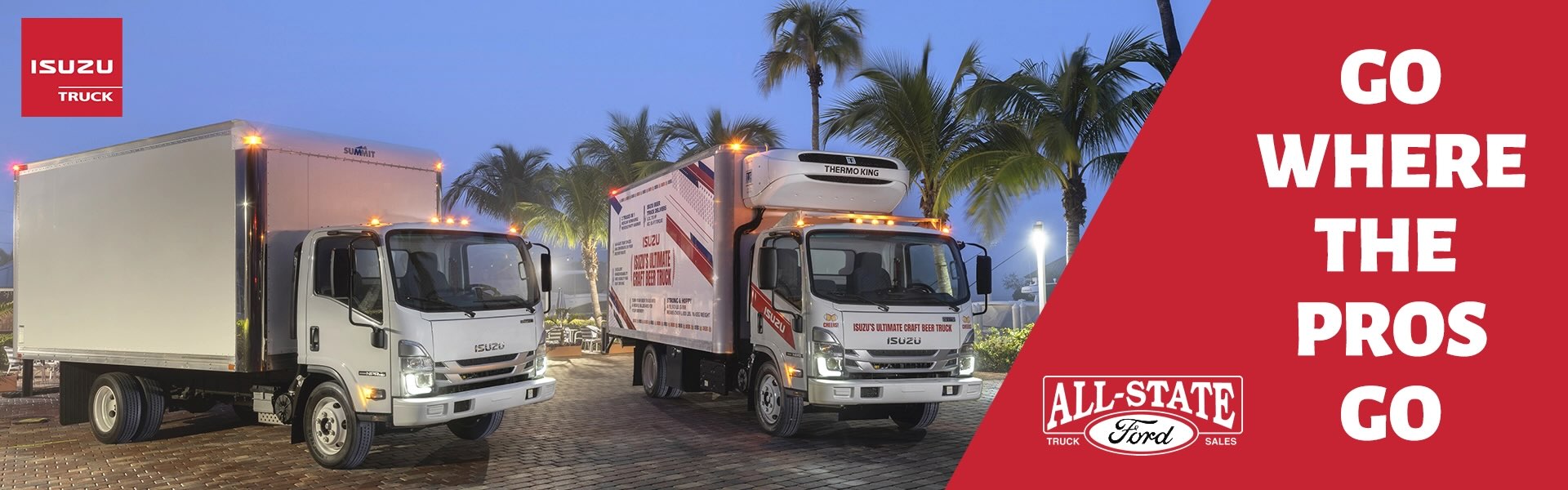 All-State Isuzu Go Where Pros Go - Desktop Banner