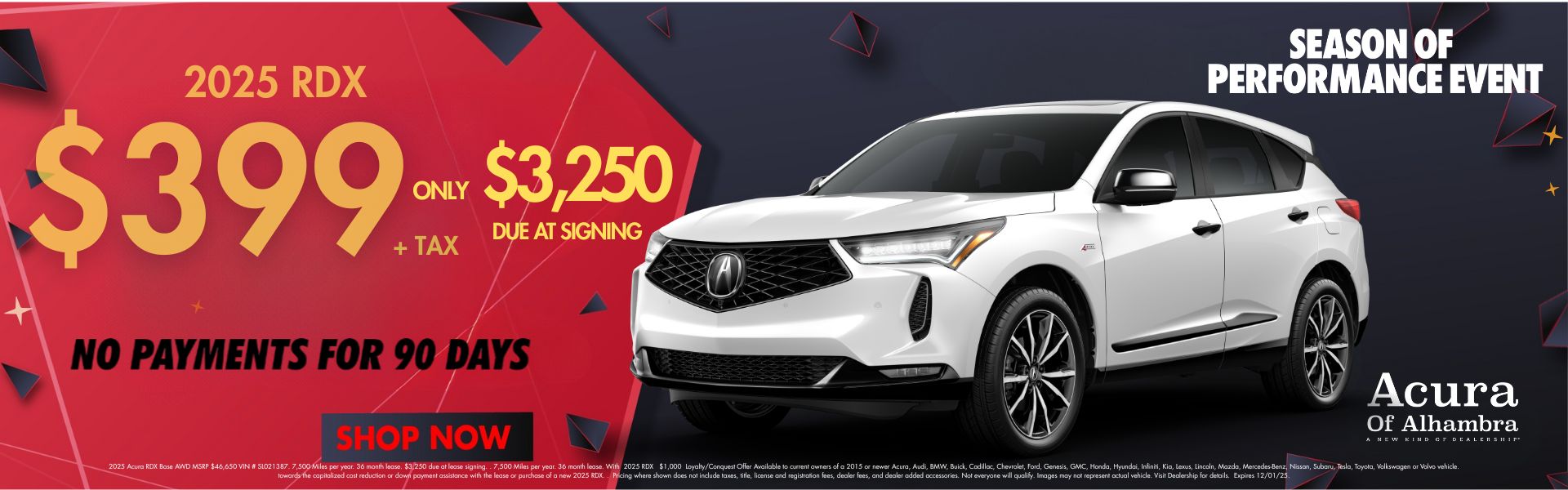 2025 RDX Lease offer