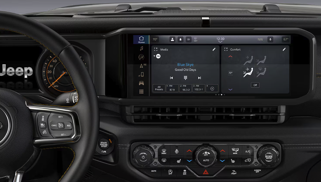 Jeep Wrangler interior cabin view