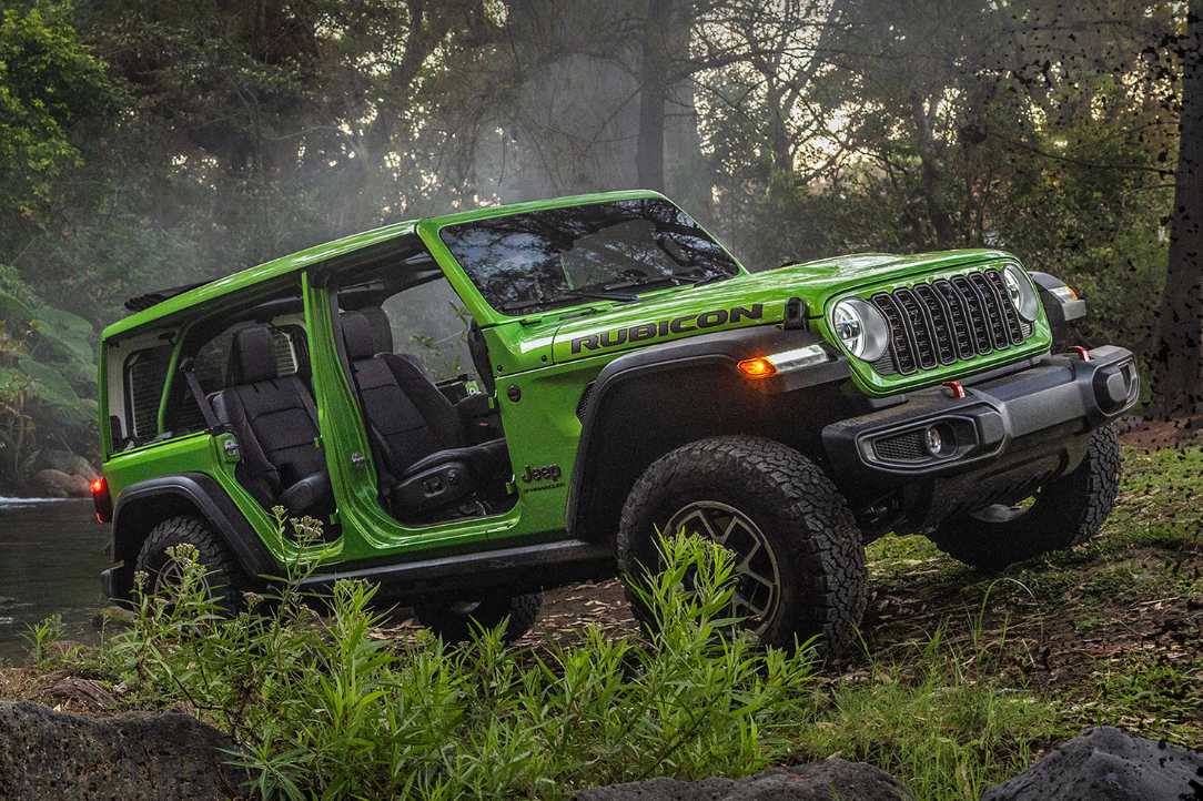 Jeep Wrangler Rubicon on a backcountry road trip from Red Deer