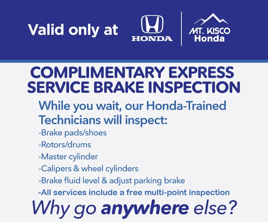 Complimentary Express Service Brake Inspection
