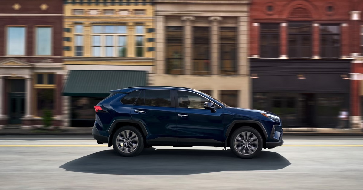 2023 Toyota RAV4 exterior deep in forest