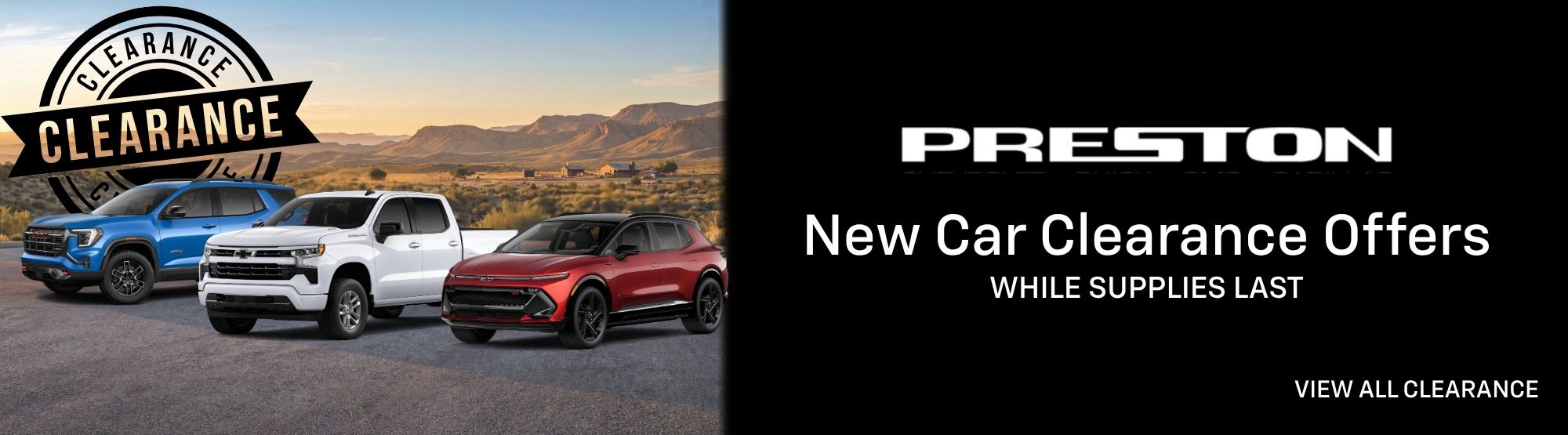 Preston GM New Car Clearance Offers