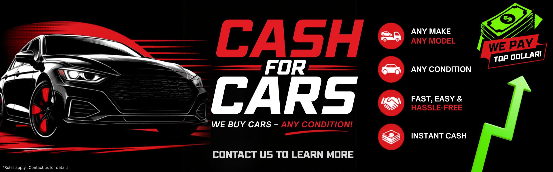 Cash For Cars Offer Banner
