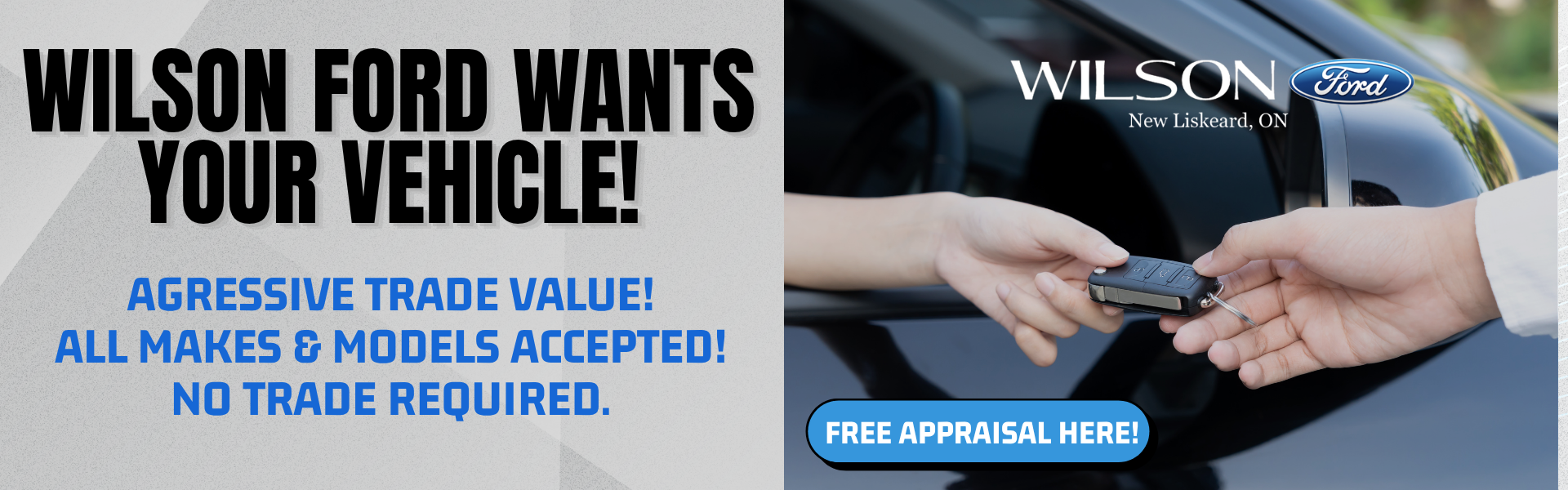 WE WANT YOUR TRADE!