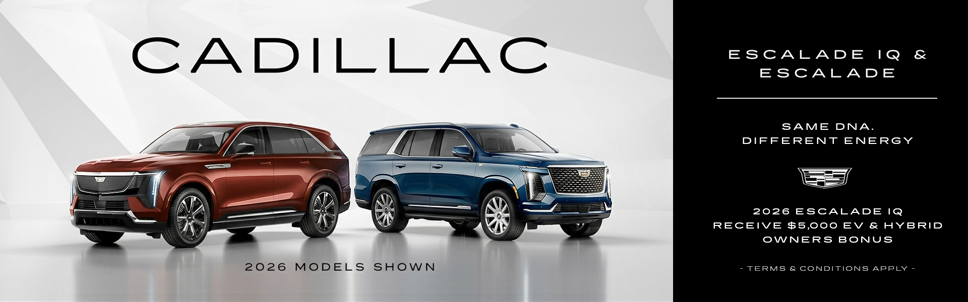 2 Cadillac Escalades Side by Side