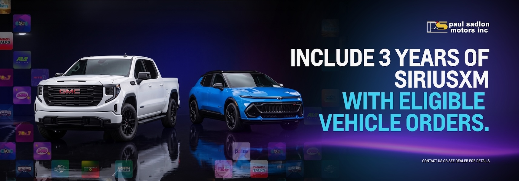 Sirius XM offer banner - desktop