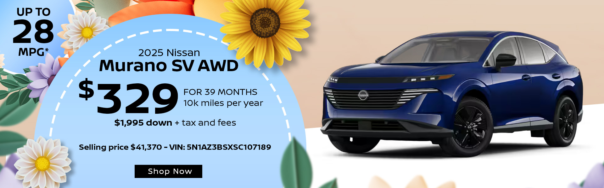 Nissan Murano $329 Lease 2025 Nissan Murano Lease offer