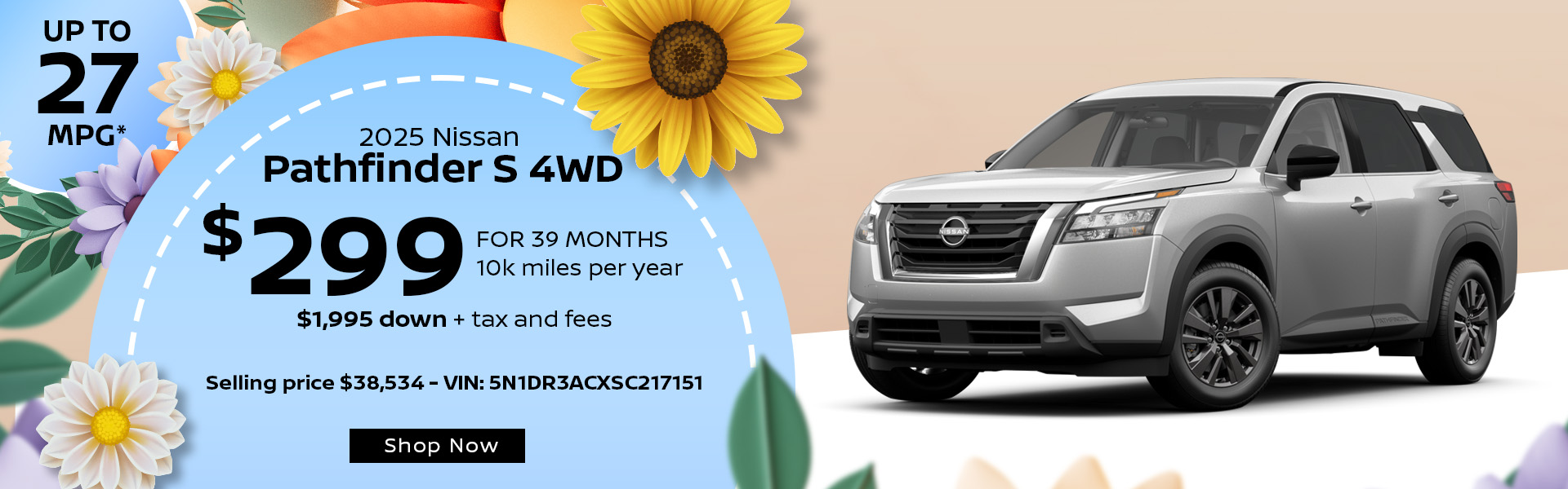 Nissan Pathfinder $299 Lease 2025 Nissan Pathfinder Lease offer