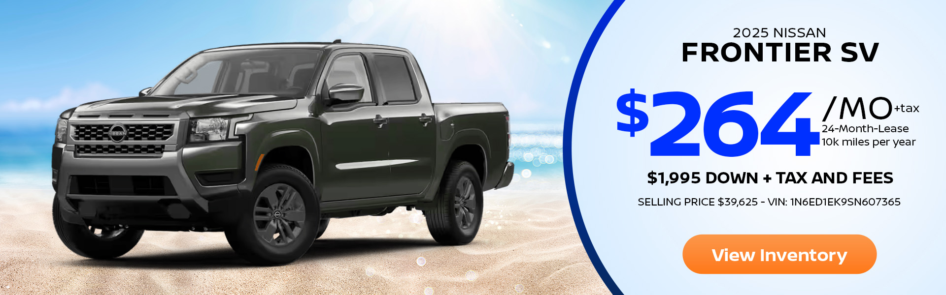 Nissan Frontier $264 Lesae 2025 Nissan Frontier Lease offer