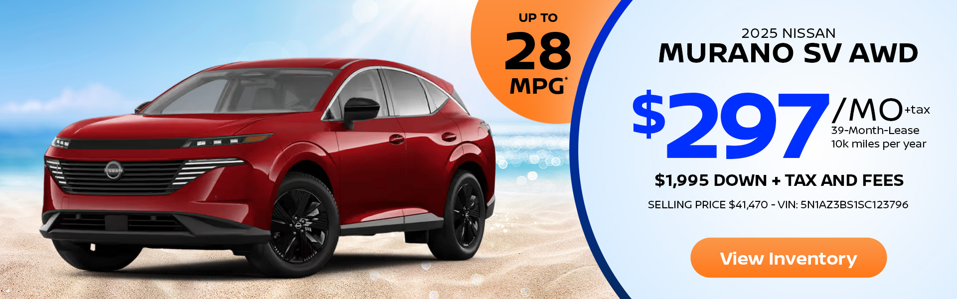 Nissan Murano $297 Lease 2025 Nissan Murano Lease offer