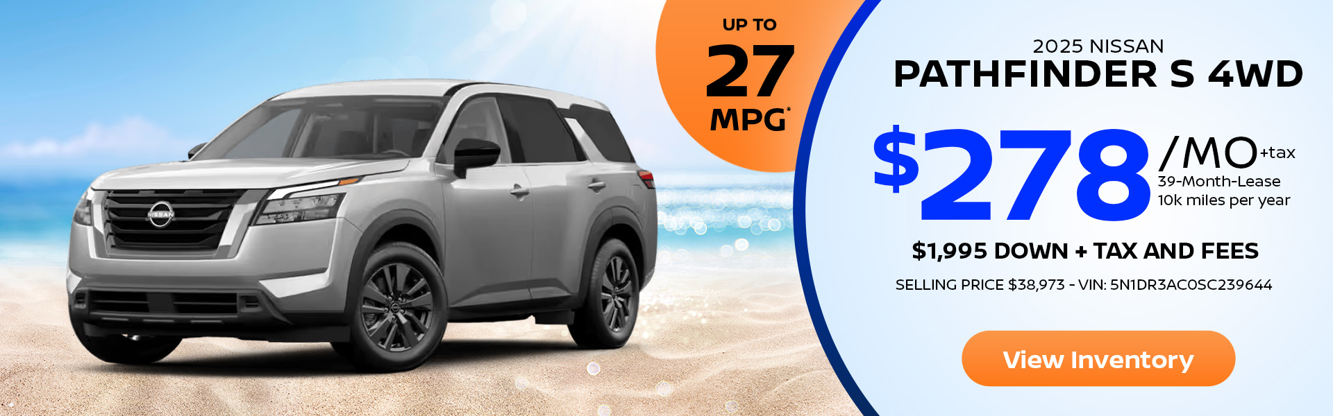 Nissan Pathfinder $278 Lease 2025 Nissan Pathfinder Lease offer