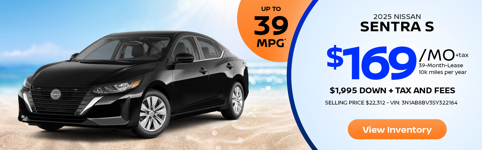 Nissan Sentra $169 Lease 2025 Nissan Sentra Lease offer