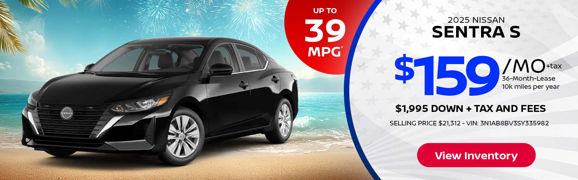 Nissan Sentra $159 Lease 2025 Nissan Sentra Lease offer