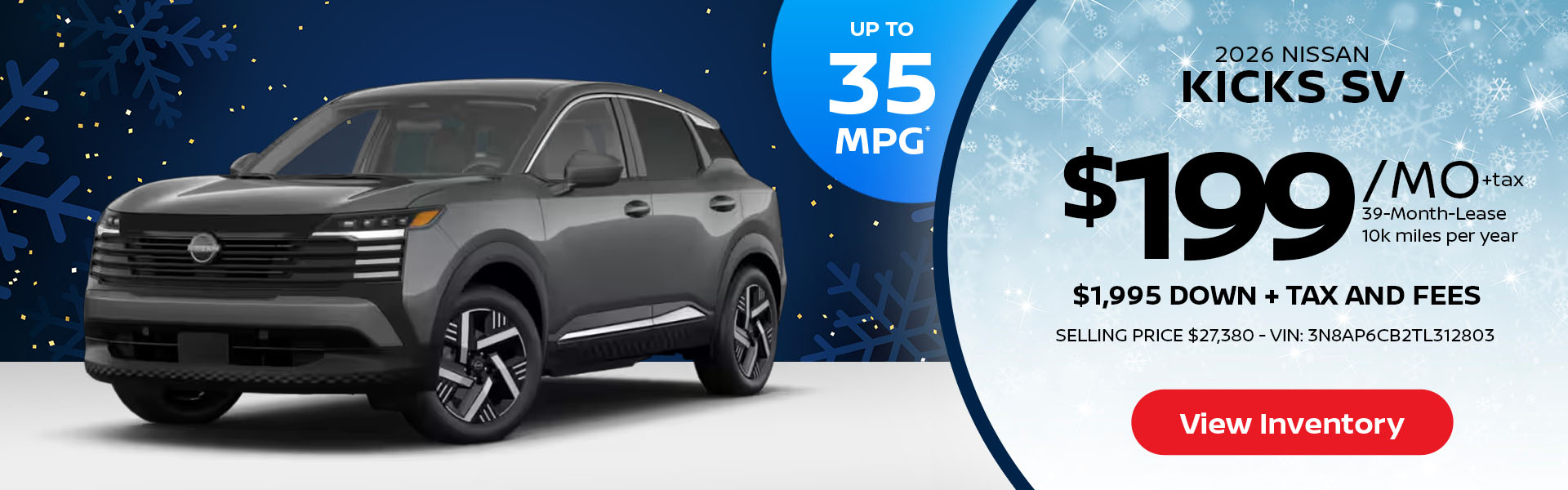 2026 Nissan Kicks Lease offer