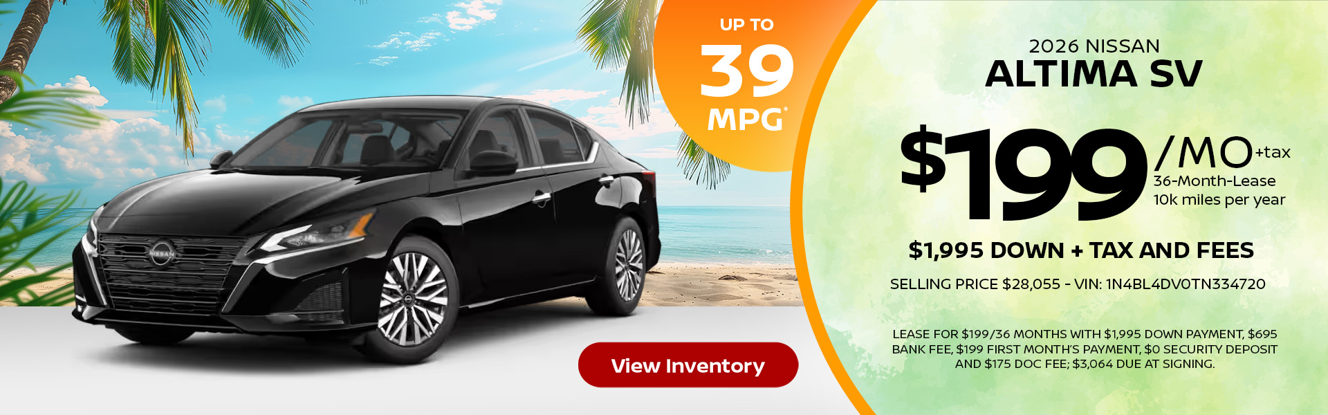 2026 Nissan Altima Lease Offer