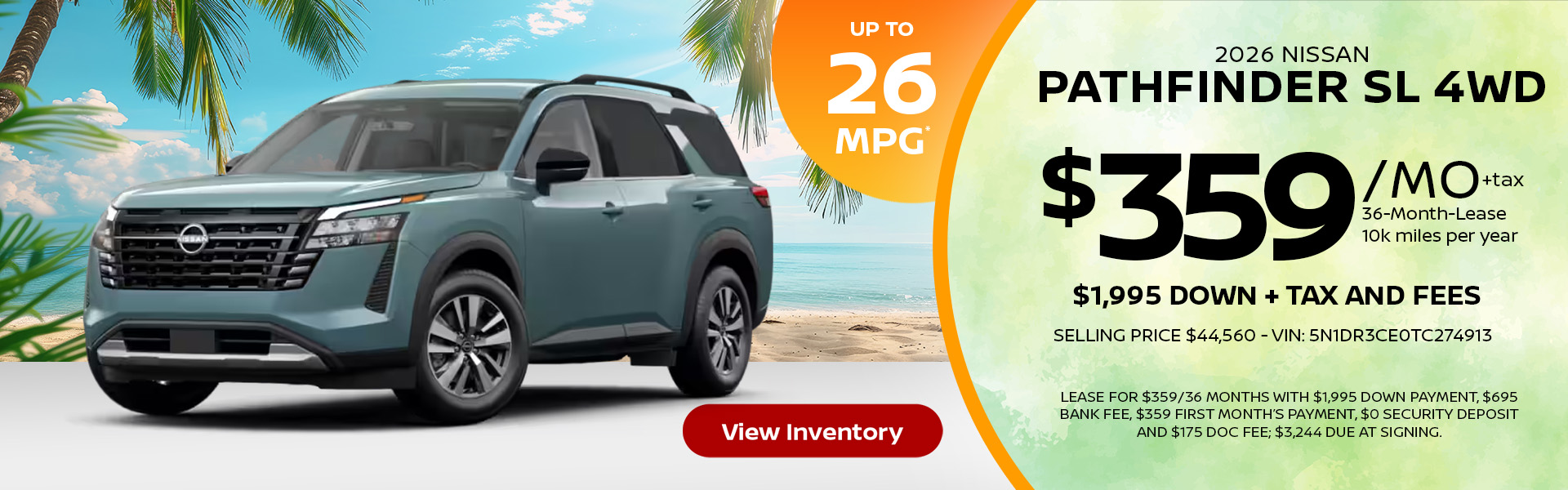 2026 Nissan Pathfinder Lease Offer