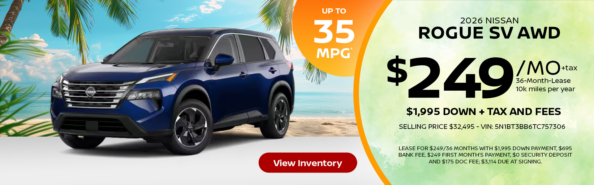 2026 Nissan Rogue Lease Offer