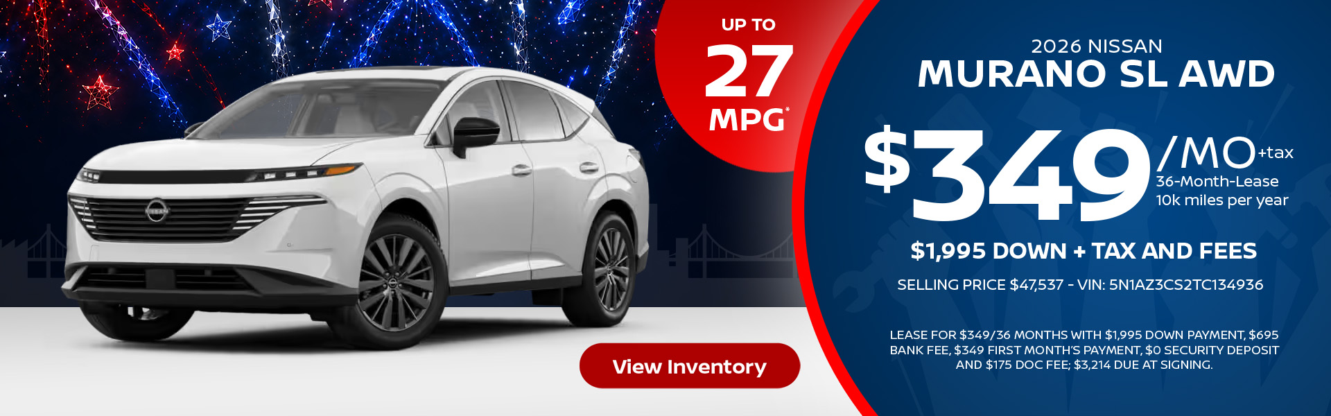 2026 Nissan Murano Lease offer