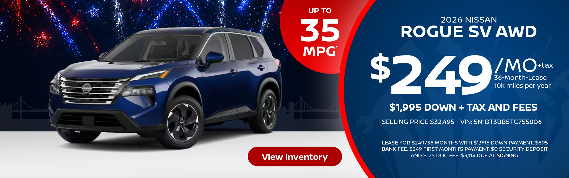 2026 Nissan Rogue Lease offer
