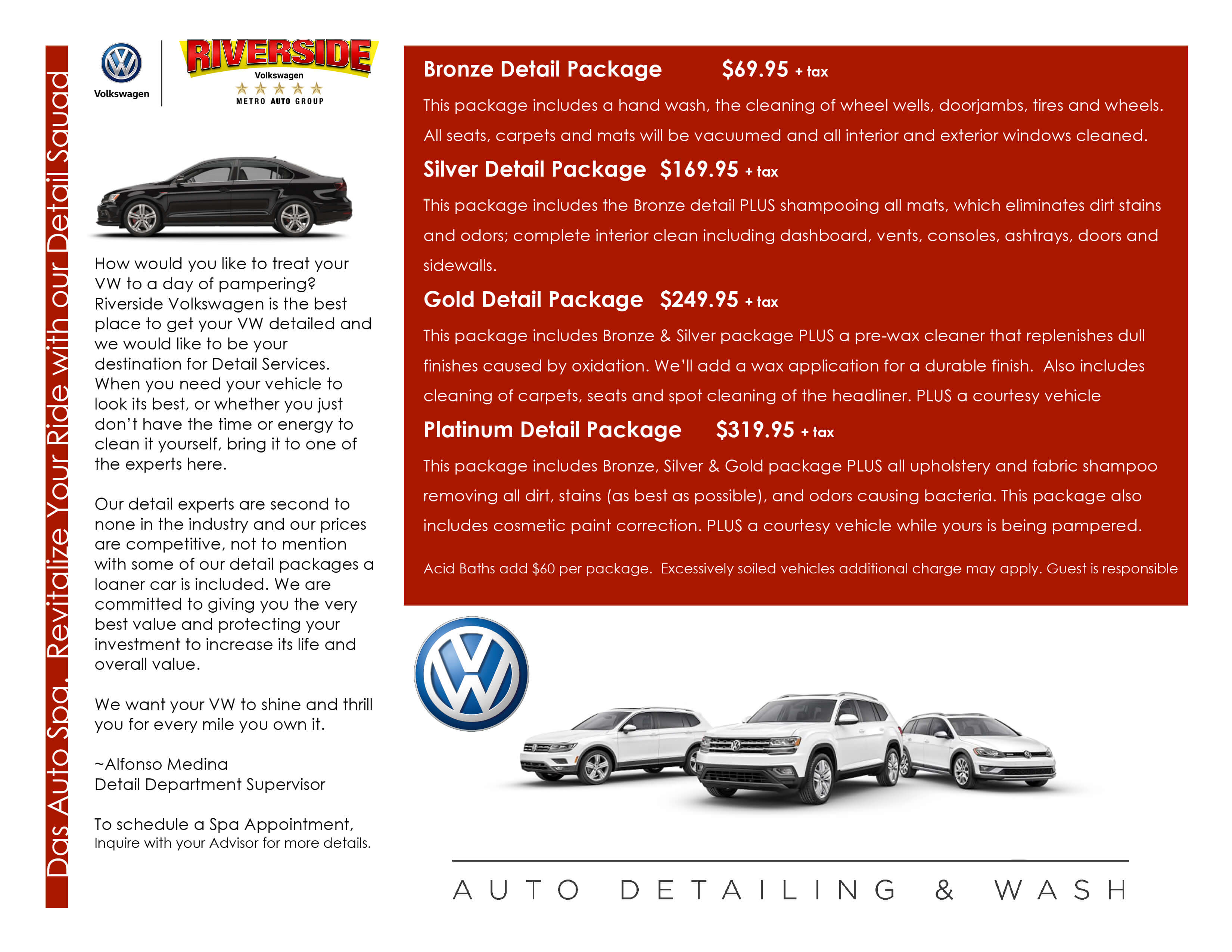 Vw Detail Menu Riverside Volkswagen - 