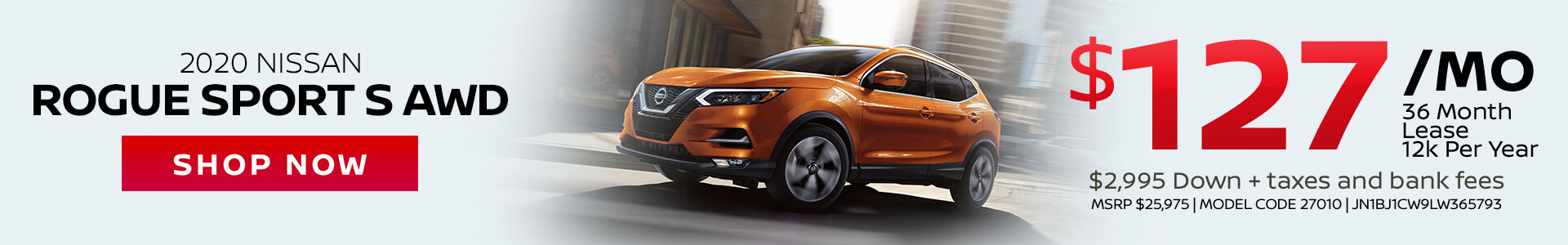 Nissan Rogue Sport $127 Lease