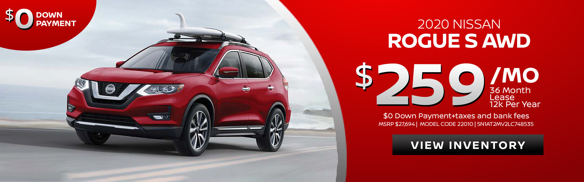 Nissan Rogue $259 Lease