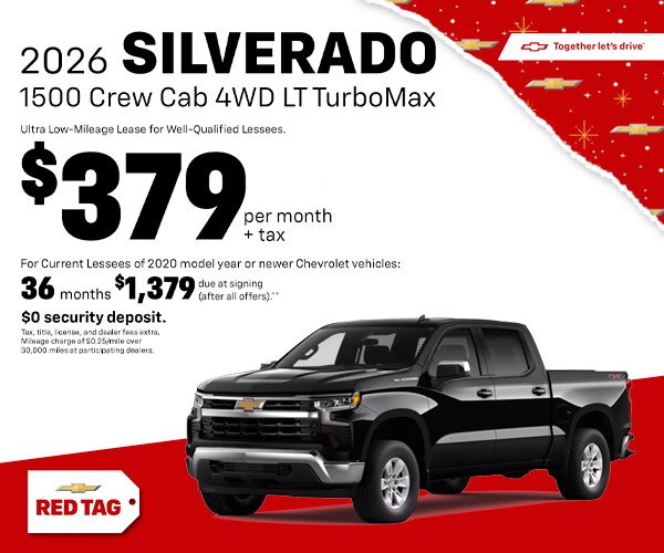 Amazing offer on a 2026 CHEVROLET Silverado 1500 Crew Cab 4WD LT