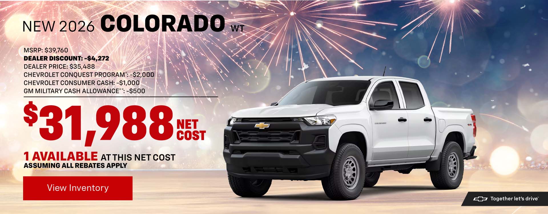 Amazing offer on a Chevrolet Colorado