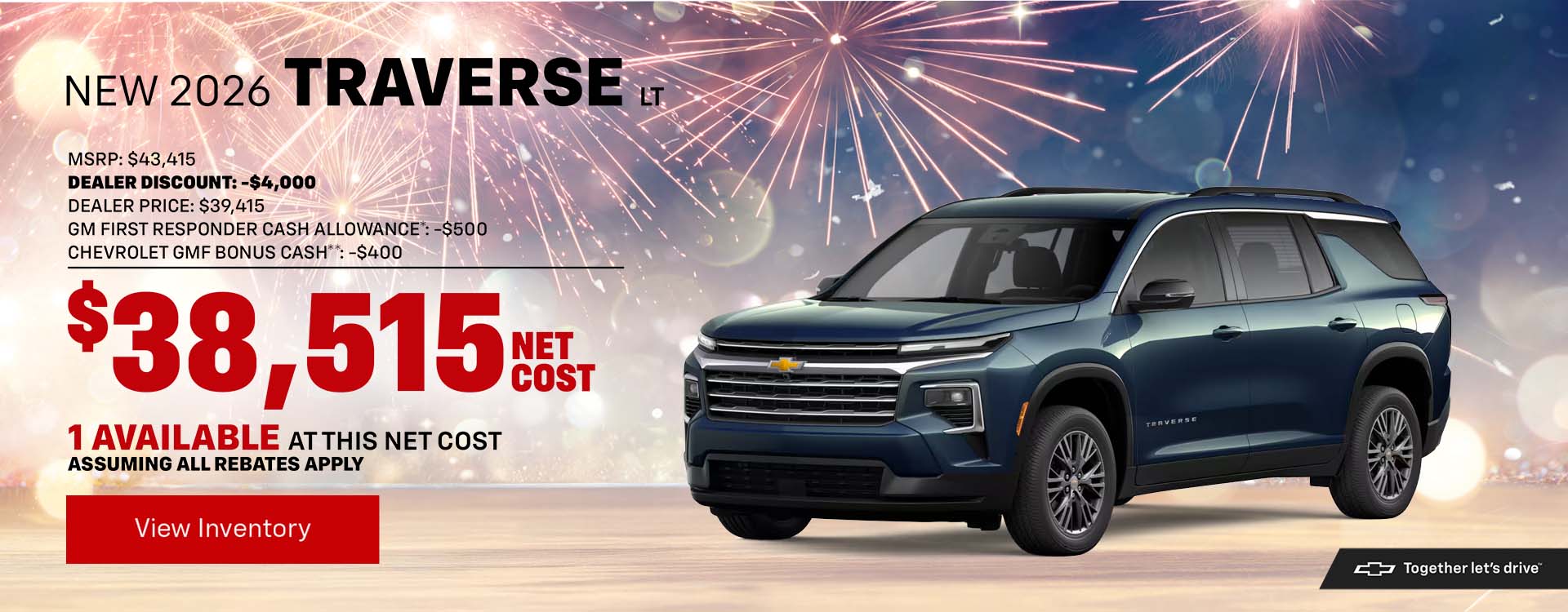Amazing offer on a 2026 CHEVROLET TRAVERSE