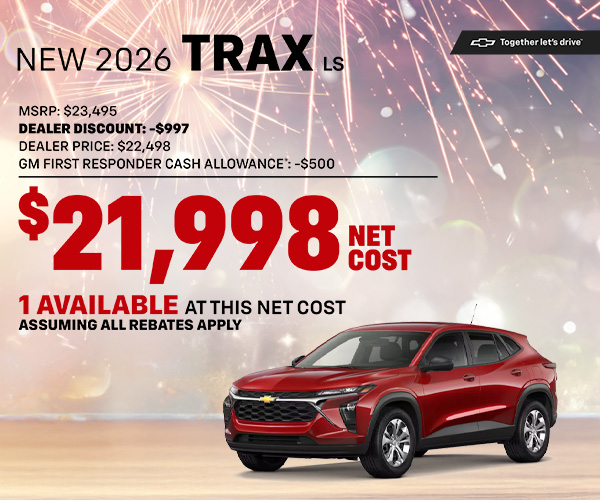 Amazing offer on a 2026 CHEVROLET TRAX