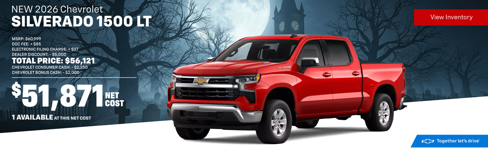 Amazing lease offer on a 2026 Chevrolet Silverado 1500