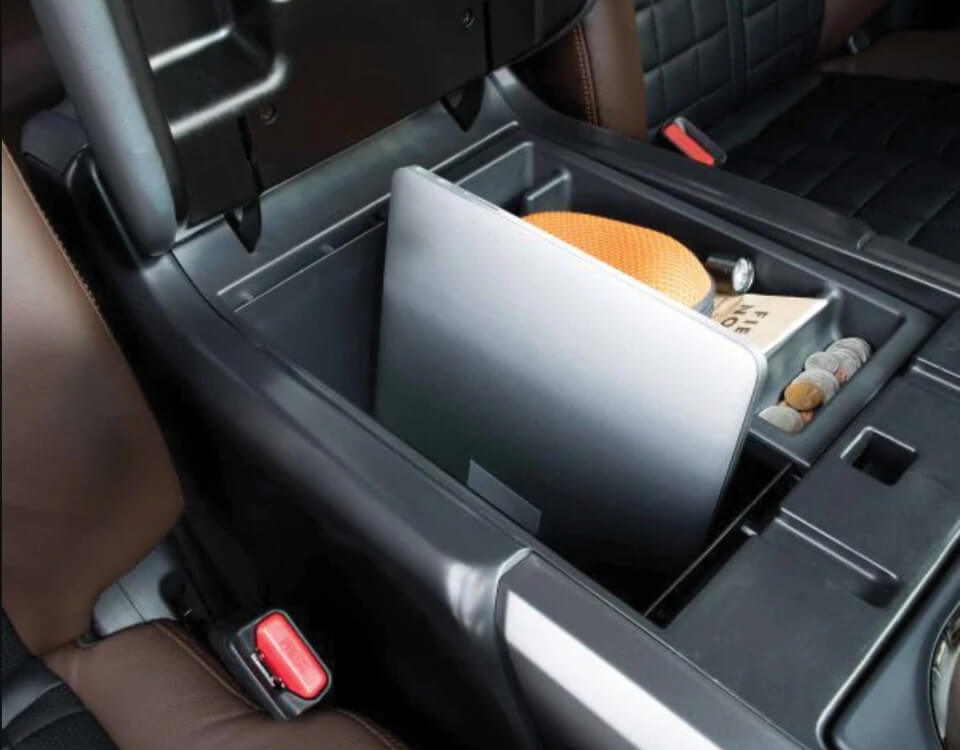 Deep Center Console with Laptop Storage