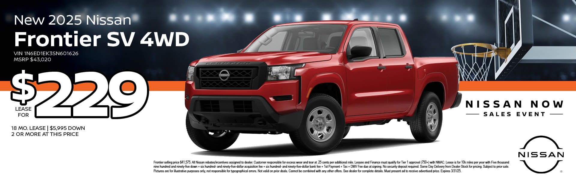 2025 Nissan Frontier lease offer